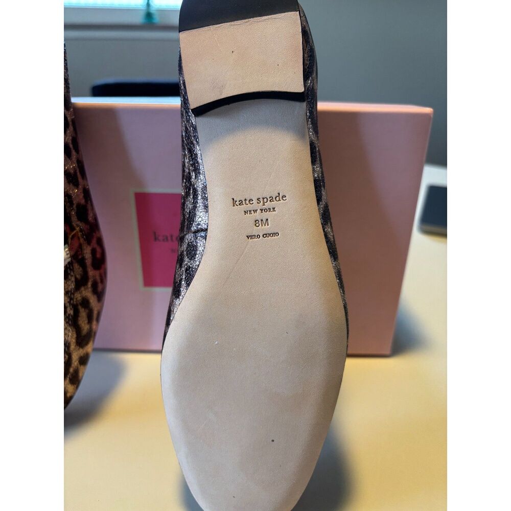 Kate Spade New York 245113 Lana Loafers Bronze Metallic Leopard Print Sz 8 - Picture 5 of 7